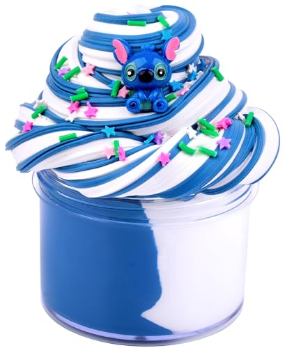 Newest Blue Butter Slime, Super Soft and Non-Sticky Fluffy Butter Slime Kit for Girls Boys, Kids Party Favors Putty Toys Gift (200ML)