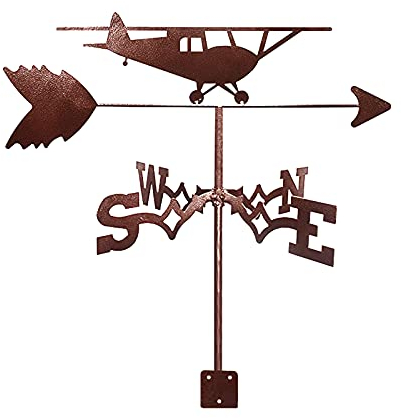 Wetterfahne, Sika-Hirsch, Voliere, Flugzeug, Windrichtungsanzeiger, Wetterfahne, Wetterhahn Aus Edelstahl Mit Anti-Rost-Beschichtung, Gartenstecker, Kunstdekoration Für Den Außenbereich, Halterung,