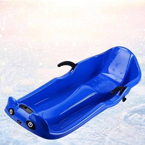 Children's Double Sled, Sled with Backrest, Plastic Sled, Double Armrest Brake Sled