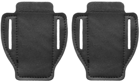 sourcing map 2pcs Leather Pocket Knife Sheath 4.7 x 3.8 Belt Loop Design Open Top Knife Belt Leather Sheath Compact Knife Holder for Small Folding Knife EDC Knife, Black