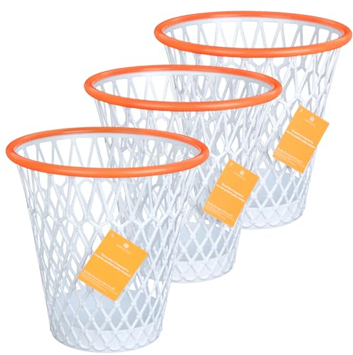 MORNING SUN Basketball-Mülleimer, Basketball-Mülleimer für Jungenzimmer, 12 l Abfalleimer, Basketballkorb, Basketballhalter, Mülleimer, Basketball-Thema, Geschenkabfalleimer, 3 Stück