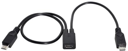 cablecc Cavo di prolunga da micro USB femmina a 2 micro USB maschio per S5 i9600 S4 I9500 Note2 N7100 S3 I9300 S2 9100
