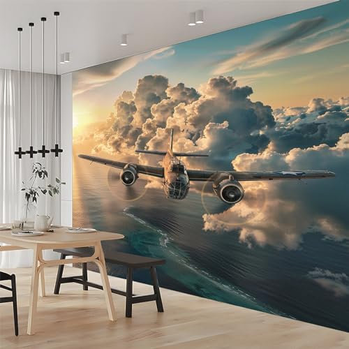 Wallpaper Photo Sky Plane 200x140 cm Murals Wall Art Wallpaper 3D Photo Wall Mural Living Room Bedroom Luxury Art Wallpapers Papel Mural