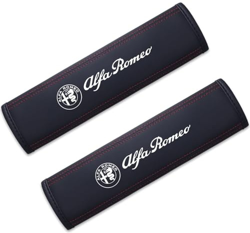 Auto Cintura di Sicurezza Protezione Copertura copri per Alfa Romeo Stelvio Mito Giulietta 156 159 147 Adulti e Bambini Interni Accessori, 2 Pezzi,White