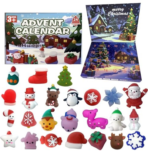 Adventskalender 24 Squishy, Mochi Squishy Adventskalender Countdown Calendar Anti Stress Spielzeug Weihnachten Countdown Rituals Weihnachtsmann Weihnachtsbaum