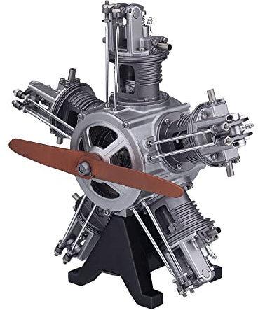 BAUBAUPLAY Verbrennungsmotor Bausatz, 230+Stück/Satz 1:6 DIY Metall, 5-Zylinder Radialmotor Flugzeuge Triebwerk Simulation Elektrisch Motor Modell für Physik Spielzeug Erwachsene
