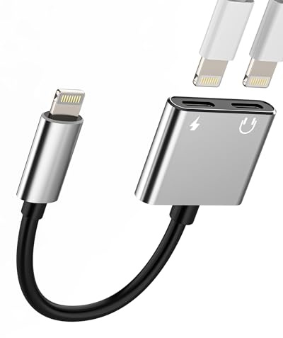 Adattatore per Lightning cuffie jack(2 in 1)per iPhone 14 Pro Caricatore Aux Audio Cavo per Apple MFi Certified Auricolari Ricarica Sdoppiatore Dual Cavetto Adapter per iPad Headphone Accessori Dongle