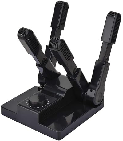 ADJASO Portable Electric Shoes Boots Dryer and Warmer for Work Boots - with Folding Adjustable Rack, Automatic Shut-Off Control Timer, Black