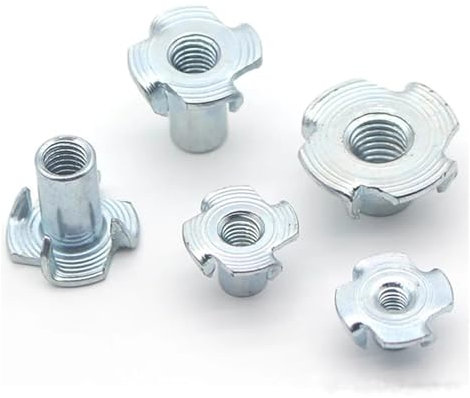 20pcs Thickened Steel Four Claws Square Nut Hanger Bolt M4 M5 M6 M8 M10M12 Blind Pronged Insert for Wood Furniture Height 8-17mm(M8x14mm)