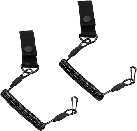 aiyraa Rsg Halterung Polizei, 2 Stück Tactical Lanyard Paracord, Spiral-Kabel Schlüsselanhänger Elastisches Spiralkabel mit 2 Karabiner für Rettungsschere Taschenlampe Pfefferspray Outdoor