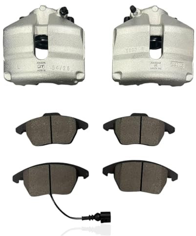 Brake Calipers and Brake Pads Compatible With Audi A3 (Years 2008-2013) Front Pair