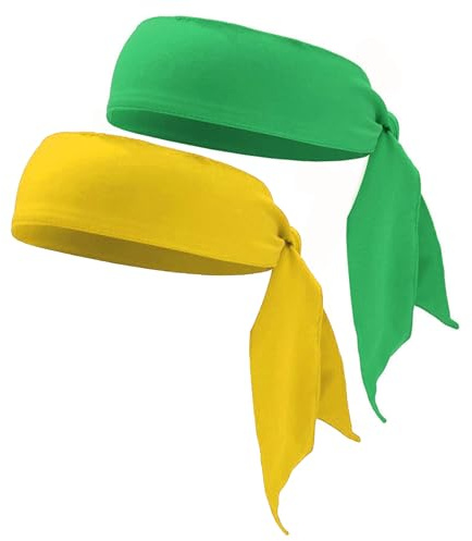 NiceYnn 2 x Stirnband, Uni, elastisches Bandana, verstellbares Sport-Band, Schweißband, rutschfest, Yoga, Ninja, Karate, Haarband, Kopfband, Schal, Wickelarmband für Laufen, Fitness, Workout