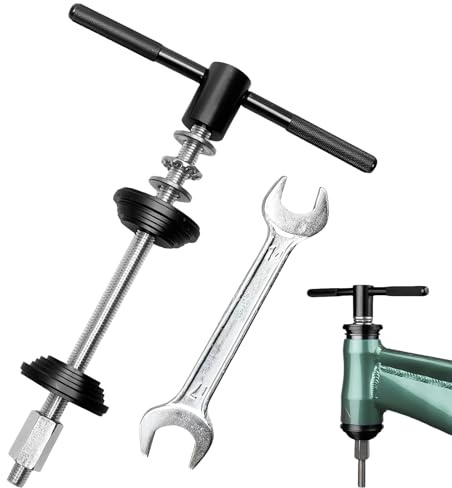 PRITOK Strumento di pressatura per bicicletta set sterzo: strumento di pressatura per bicicletta con chiave, strumento Pressfit, parti di riparazione per biciclette, cuscinetti pedalati bicicletta