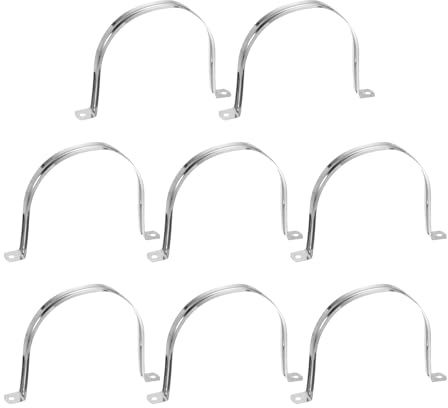 QUARKZMAN 8 Stück 120mm(4-3/4) Kabelklemme, 304 Edelstahl Beschichtete Gepolsterte 2-Loch U-Rohr Bügelklemme für Leitungen Rohre Schläuche Drähte Kabel Installation, Silber