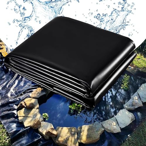 Rytgdxss Teichfolien Schwarz 3x3m,Flexibel Gartenteiche Dichtungsfolie, Premium EPDM Teichfolie Stärke, Kann Wiederverwendet, für Teich Gartenteich Schwimmteich auch Ideal für Hochbeet im Garten