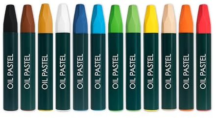 Oil Pastels Set – Pack of 12 Vibrant Colors – Smooth, Blendable & Non-Toxic – Ideal for Kids, Students, Artists & Beginners – Easy to Blend Art Supplies for Drawing, Sketching, Coloring & Art Project
