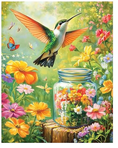 Mafenr Art Colibri Peinture Numero Adulte, Colibri Peinture Par Numero Adulte, Coloriage Par Numéro Pour La Décoration De La Maison 40x50 CM