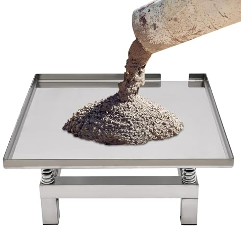 Mesa Vibratoria de Hormigón de Acero Inoxidable, Plataforma Vibratoria para Bloques de Prueba de 35×35 cm, Banco de Pruebas Vibratorio Multiusos, para Moldeo por Vibración
