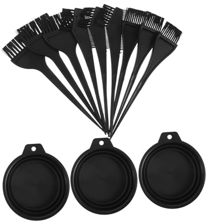 PRETYZOOM 3 Sets Foldable Hair Dye Bowl and Brush Set Travel-friendly Hair Coloring Kit for Women with Drip-resistant Mixing Bowls for Home Salon Use