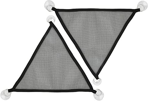 Generic Trekantig Hängmatta med Skäggig Nät med Skägg 2 St Sugkoppshängmatta för Reptiler, Lätt Att Rengöra, Hopfällbar, för ödlor Ormar Hamstrar, Plastnät, 2 X Hängmattor (M)