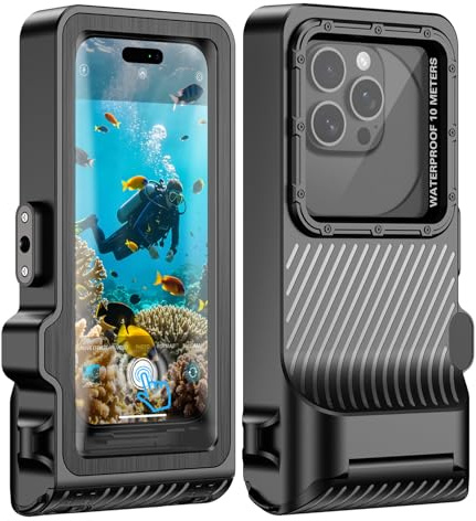Wasserdicht Handyhülle Unterwasser Tauchen Handy mit Touchscreen, Universelle Professionelle Wasserfeste Hülle tief 10M für iPhone Samsung Huawei Xiaomi Redmi, Tauchen Schnorcheln Surfen Case(Schwarz)