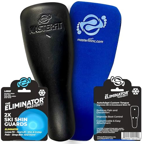 MASTERFIT The Eliminator Ski Shin Guards for Ski & Snowboard Boots, Small