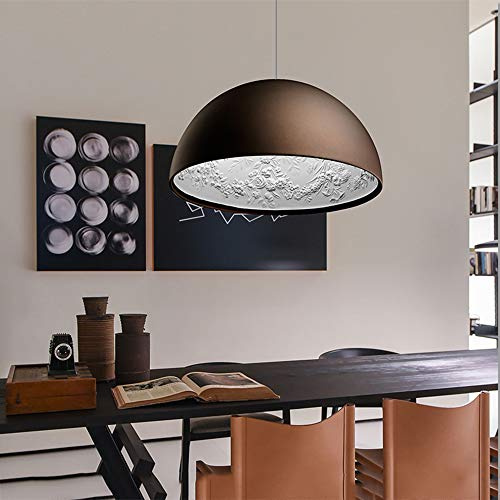 HONY-LIGHT Modern E27 Hängeleuchte Rund Braun Resin Shade Pendelleuchte Sky-Garden Sculpture Creative Design Höhenverstellbar Pendellampe für Wohnzimmer Esszimmer Esstisch Galerie Hängelampe,Φ40cm