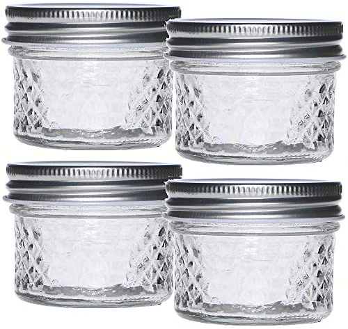 TAMUME Set di barattoli di vetro trasparente con Coperchio (100 ml * 4 pezzi)