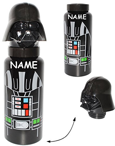 alles-meine.de GmbH 3-D Effekt Alu Trinkflasche - Star Wars - Darth Vader/Anakin Skywalker - incl. Name - 700 ml - aus Aluminium - für Kinder & Erwachsene - Clone Wars / ..
