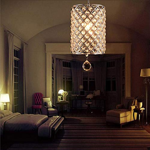 Mini Elegante Kristallleuchter Pendelleuchte Minimalistisch Chrom Kristall Lampe Rund Rechteck Hängelampe Verstellbar Modern Kreativ Esszimmer Schlafzimmer Küchen Bar Büro Treppen Lüster, Ø7zoll
