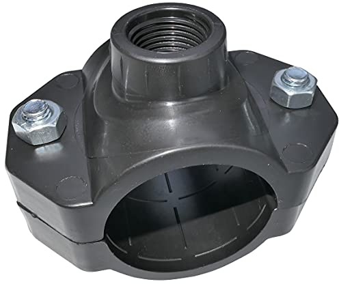 AERZETIX - Collare di presa per tubi Ø50x1/2'' - Nero - fascetta di derivazione per tubi secondari - raccordo in plastica per tubo acqua con filettatura femmina