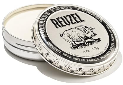 Reuzel Concrete Hold Matte Pomade - Maintain Carefully Groomed Appearance - Make Hair Polished - Easy and Hassle Free Application - Light Masculine Scent - Sulfate, Paraben, and Cruelty Free - 113 g