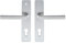 Vachette Set de Poignée de Porte sur Plaque KAZA - Version Clé I Porte d'Entrée/Cave/Abris de Jardin à Cylindre - Entraxe 165 mm - Matériau Aluminium Résistant - Garantie 10 Ans - Finition Argent
