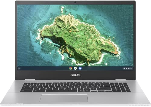 ASUS Chromebook CX1 Laptop | 17,3 HD+ entspiegeltes Dispaly | Intel Celeron N4500 | 8 GB RAM | 128 GB eMMC | Intel UHD Graphics | ChromeOS | QWERTZ Tastatur | Transparent Silver