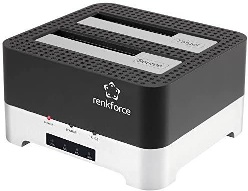 Renkforce RF-DOCKING-02 USB-A (USB 3.0) SATA 6 Gb/s 2 Port Festplatten-Kopierstation 2.5 Zoll, 3.5 Zoll mit Clone-Funkt