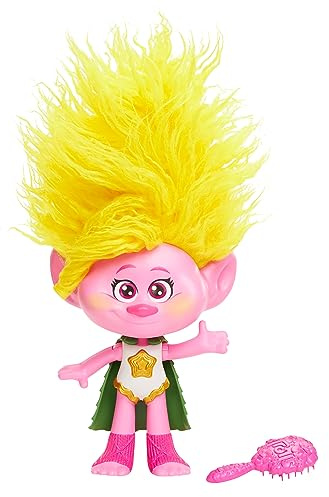 Mattel DREAMWORKS TROLLS - Rainbow HairTunes Viva Puppe mit leuchtendem Haar und Musik, Umhang, für Kinder ab 3 Jahren, HNF21