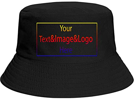 Miujonvy Personalisierter Fischerhut Your Text&Image&Logo Here Fisherman Cap verstaubarer Sommer-Reise-Sonnenhut