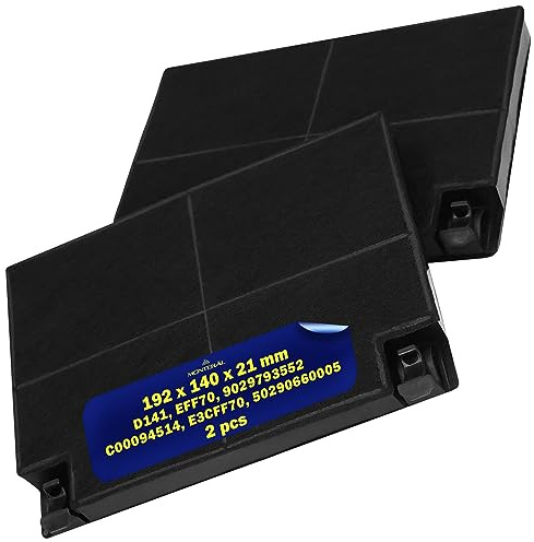 2x Filtro Carbone Attivo Cappa Aspirante Cucina 9029793552 per Electrolux | C00094514 per Ariston D141 EFF70 per Faber Garanzia di 10 Anni - MONTERAL