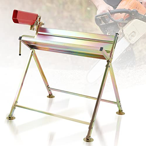Ansobea Caballete con soporte de motosierra para motosierras, soporta hasta 150 kg, caballete para motosierra, 81 x 72 x 78,5 cm, soporte de madera estable para serrar leña con precisión