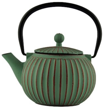 Teiera in ghisa, bollitore giapponese in ghisa con infusore in acciaio inossidabile, bollitore per tè sicuro rivestito con interno smaltato per piano cottura grande capacità 16oz/500ml,verde