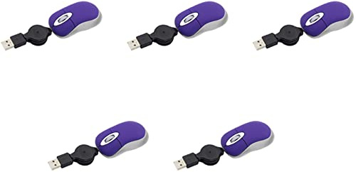 liovitor Lot de 5 mini souris filaire USB rétractables 1600 pour 98 2000 XP Vista Version