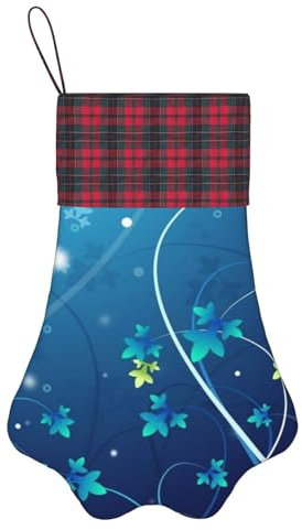 Jadery Blaue Mini-Weihnachtsstrümpfe, Wirbeldruck, klassische Strümpfe mit großer Pfote für Familienurlaub, Weihnachtsfeier, Dekorationen, 45,7 cm