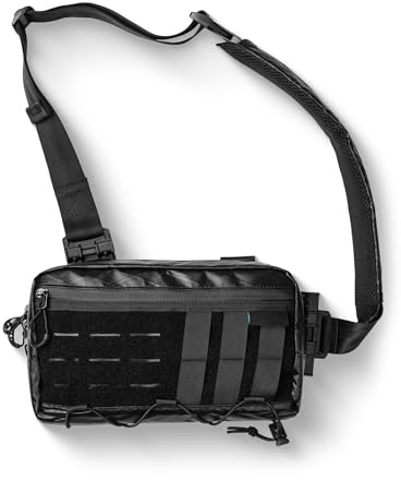 TACTICAL_GEEK Cache L3 EDC Leichter Sling Bag Chest Crossbody Bag für Herren Damen, Kompakt Bauchtasche, Verstellbarer Schultergurt Umhängetasche, Schultertasche Brusttasche für Reise Schule Wandern