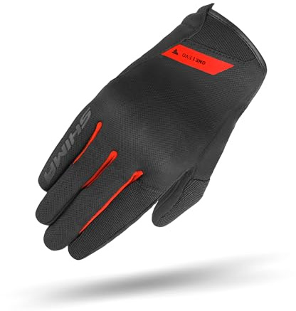 Shima One EVO Guantes Moto Hombre Textile Homologados Corto Verano Motos Guante Ventilado Certificatos con Protección Motorista Ciudad Protecciones Ventilación Verão (Masculino, Rojo, L)