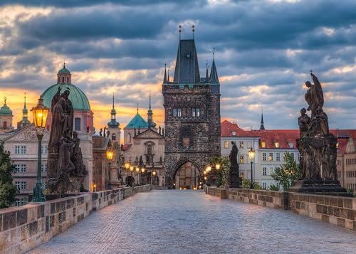 Ravensburger Puzzle, 1000 Teile, Prag, Charles-Brücke, Erwachsenenpuzzle, 70 x 50 cm, Puzzles 1000 Erwachsene, Kinderpuzzle ab 14 Jahren, originelles Geschenk aus Prag