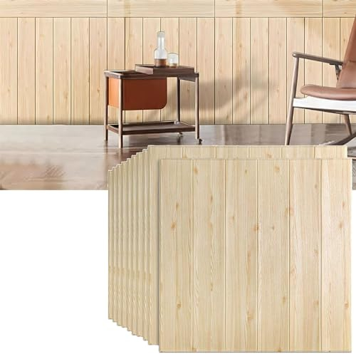 HAILM Eichenholz 3D Wandpaneele 20 Stück 3D Wandpaneele Selbstklebend Wandpaneel Abziehen Und Aufkleben 3D Tapete Selbstklebend Wandverkleidung Styropor Küche Badezimmerboden,B