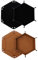 2 Stück Faltbare Würfelbretter Doppelseitig Würfelbrett, Samt Faltbar Würfeltablett Hexagon Würfelteller Leder Würfelbretter für RPG DND Dragons Würfel Spiele (Schwarz - Braun)