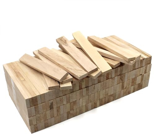 VmG-Store 80x Listones de madera de cereza (22x8x160mm), bloques sueltos para manualidades, para hacer palitos de manualidades (Cereza 22x8x160mm)