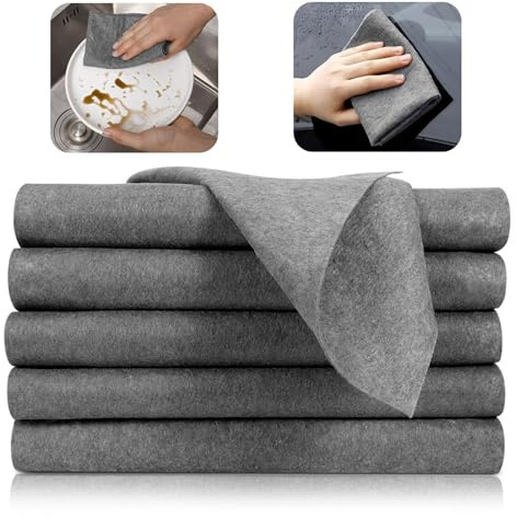 SinChic Thickened Magic Cleaning Cloth,6 PCS Reusable Window Cleaning Cloths Streak Free Microfiber Magic Cleaning Wipes for Dust Cloths Cars Windows Glass Bathroom 30 x 30 cm