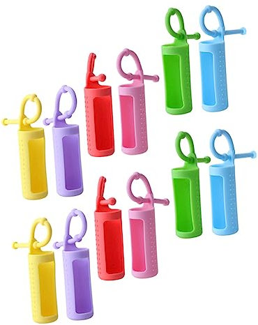 SKISUNO 12pezzi Copertura in Silicone Per Bottiglie Di Olio Essenziale Manicotto Protettivo Flessibile Per Bottiglia Di Olio Essenziale